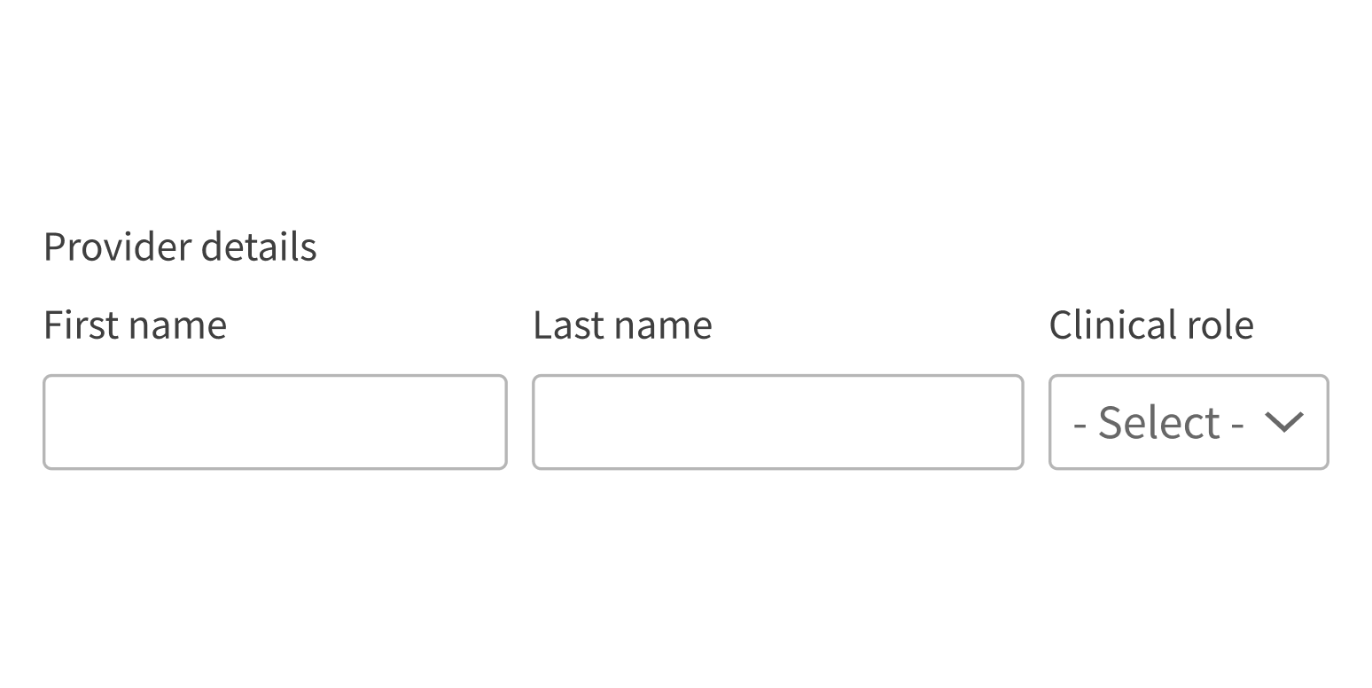 <p>Arrange related inputs in a single row. </p>