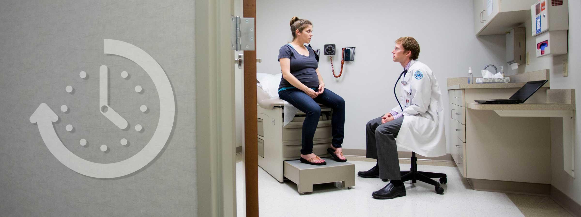 Doctor speaking with patient.