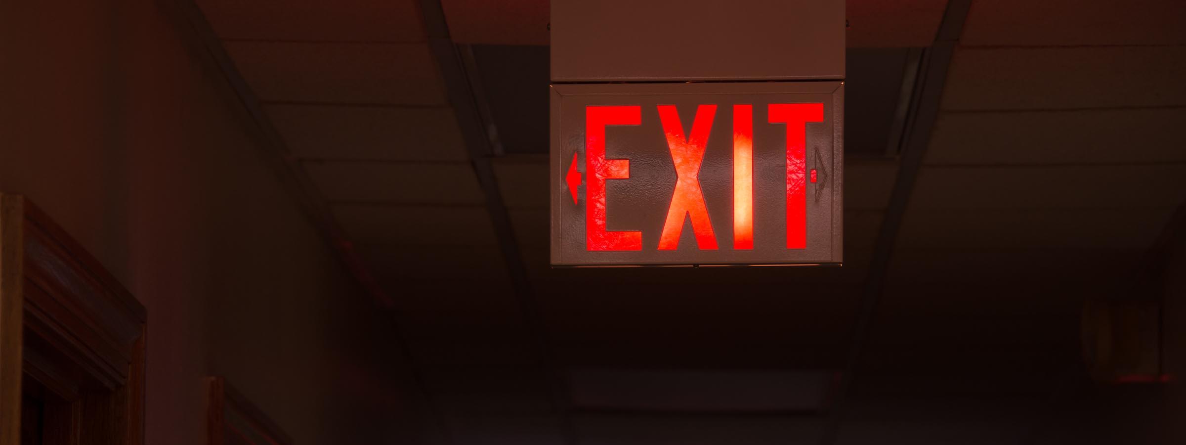 Exit sign.