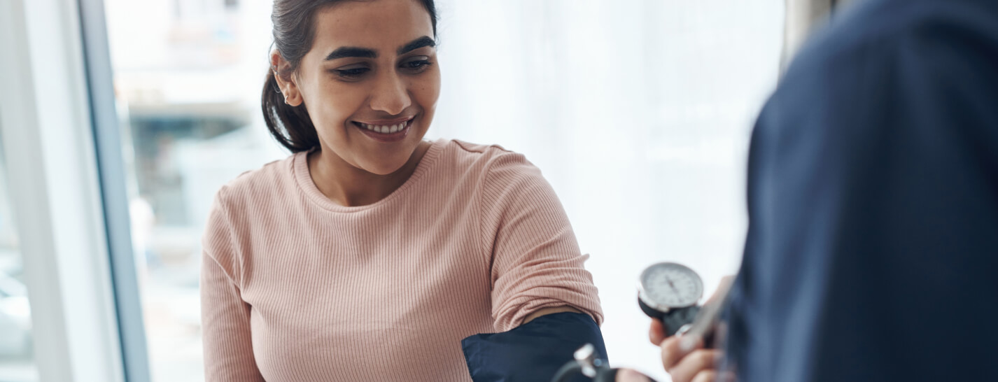 Female patient being examined by her healthcare provider