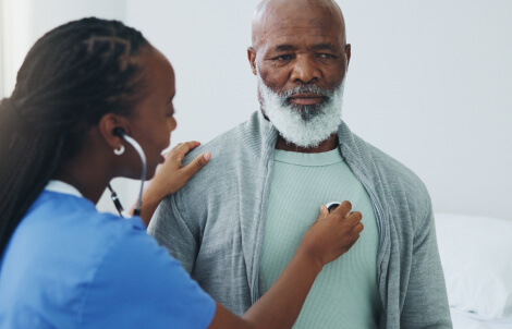 Medicare patient being seeing by physician