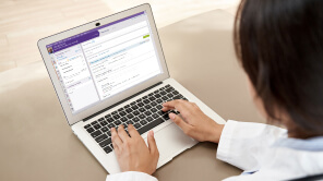 athenaOne, electronic health record, displayed on physicians laptop