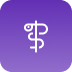 Medical icon in purple background