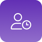 Icon with person and clock 