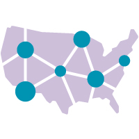 purple map of use with blue nodes