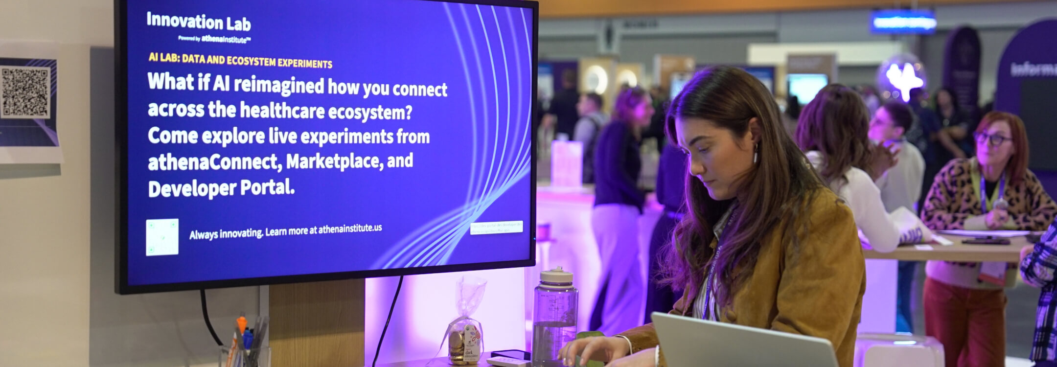 A clinician participating in AI Innovation Lab discussions during the athenahealth Thrive event.