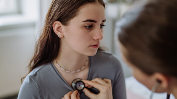 Female patient being seen by her primary care doctor